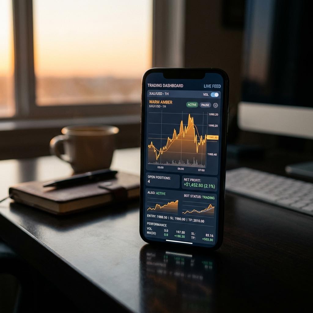 Skvegrorku KI-Krypto-Trading-Plattform Dashboard auf Smartphone
